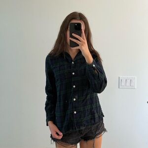 L.L. Bean Plaid PJ Top